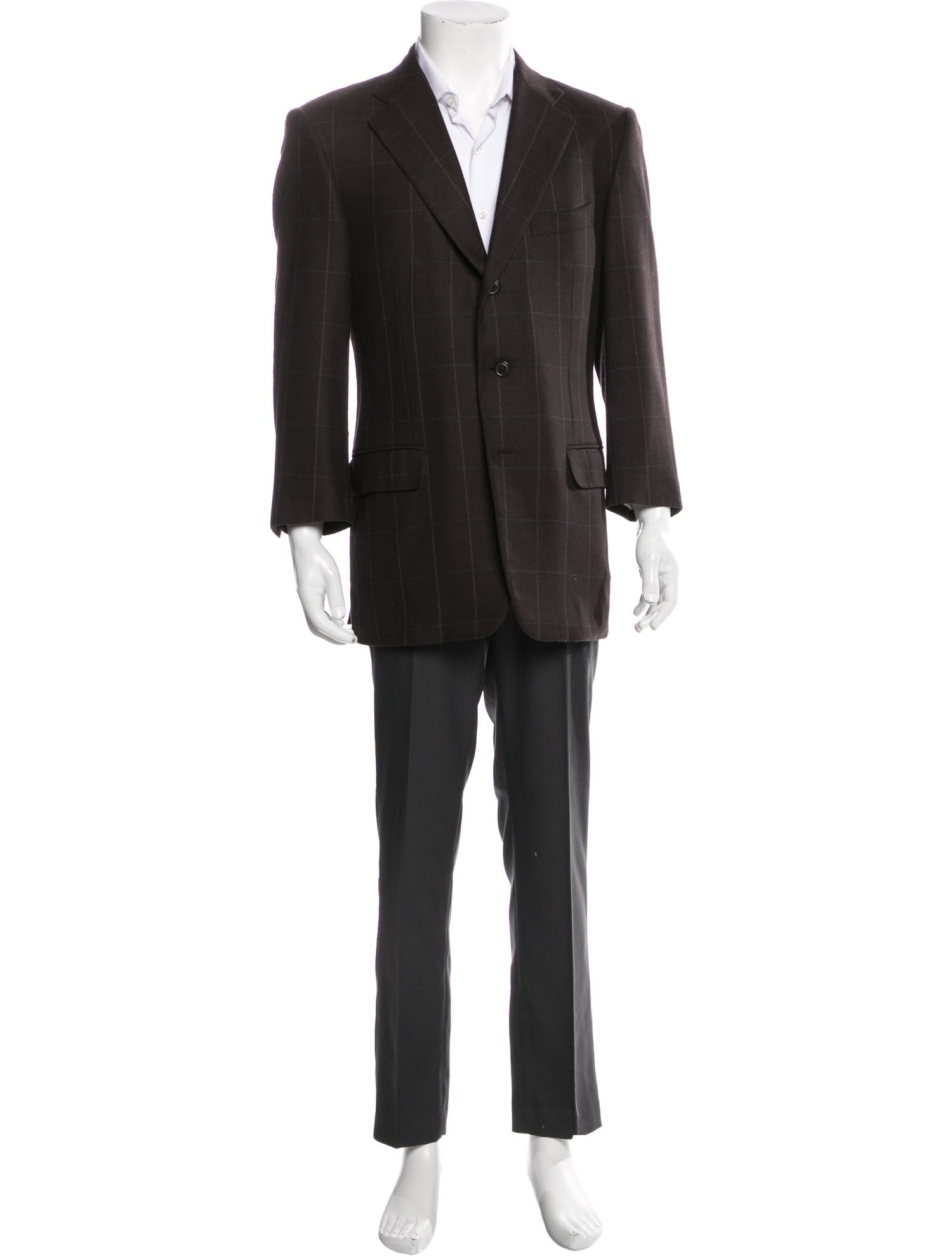 Ermenegildo Zegna Wool Plaid Print Blazer