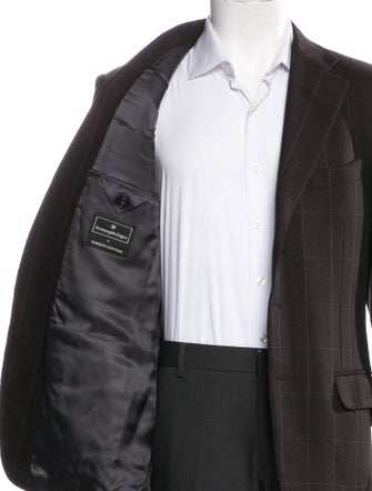 Ermenegildo Zegna Wool Plaid Print Blazer