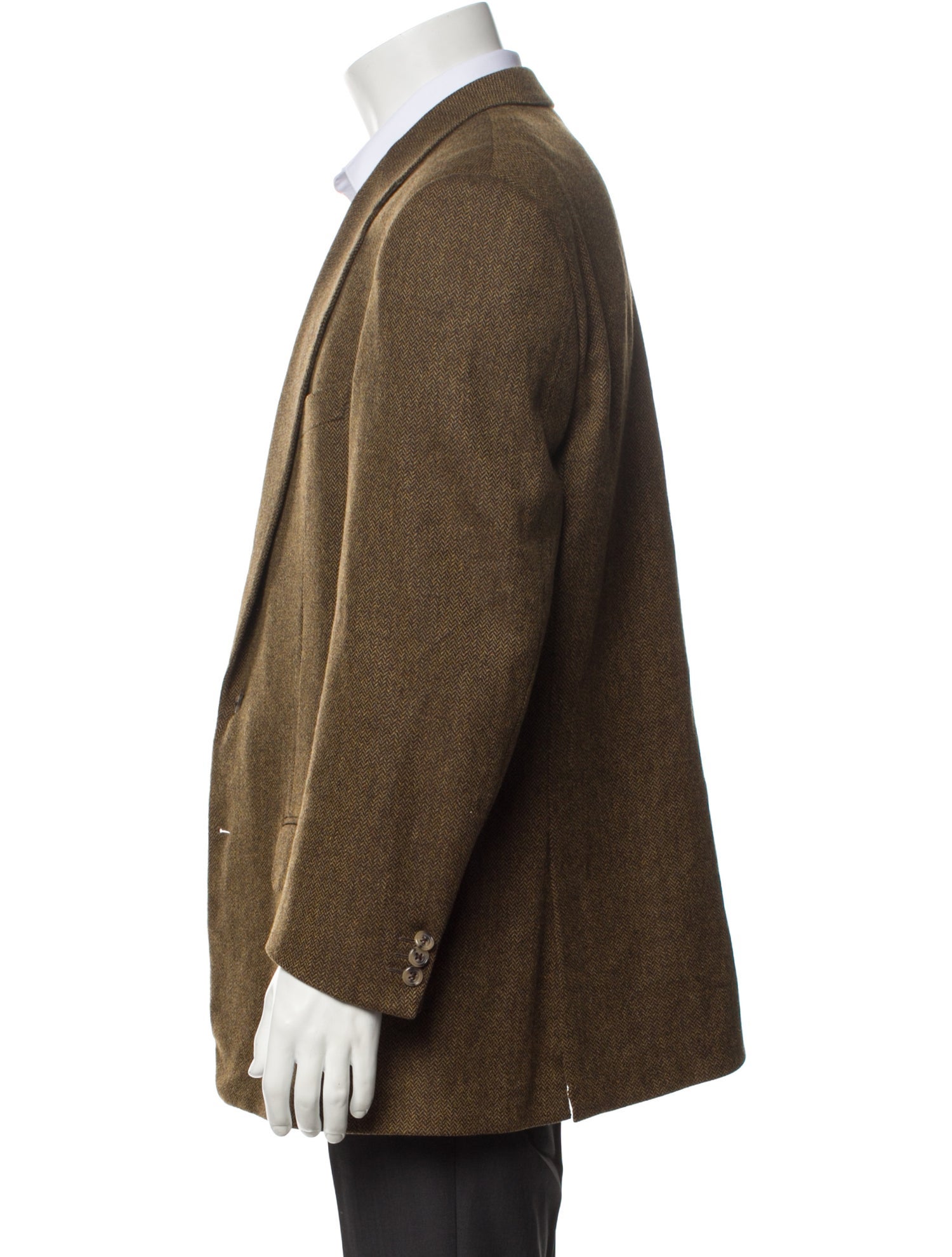 Ermenegildo Zegna Wool Tweed Pattern Peacoat