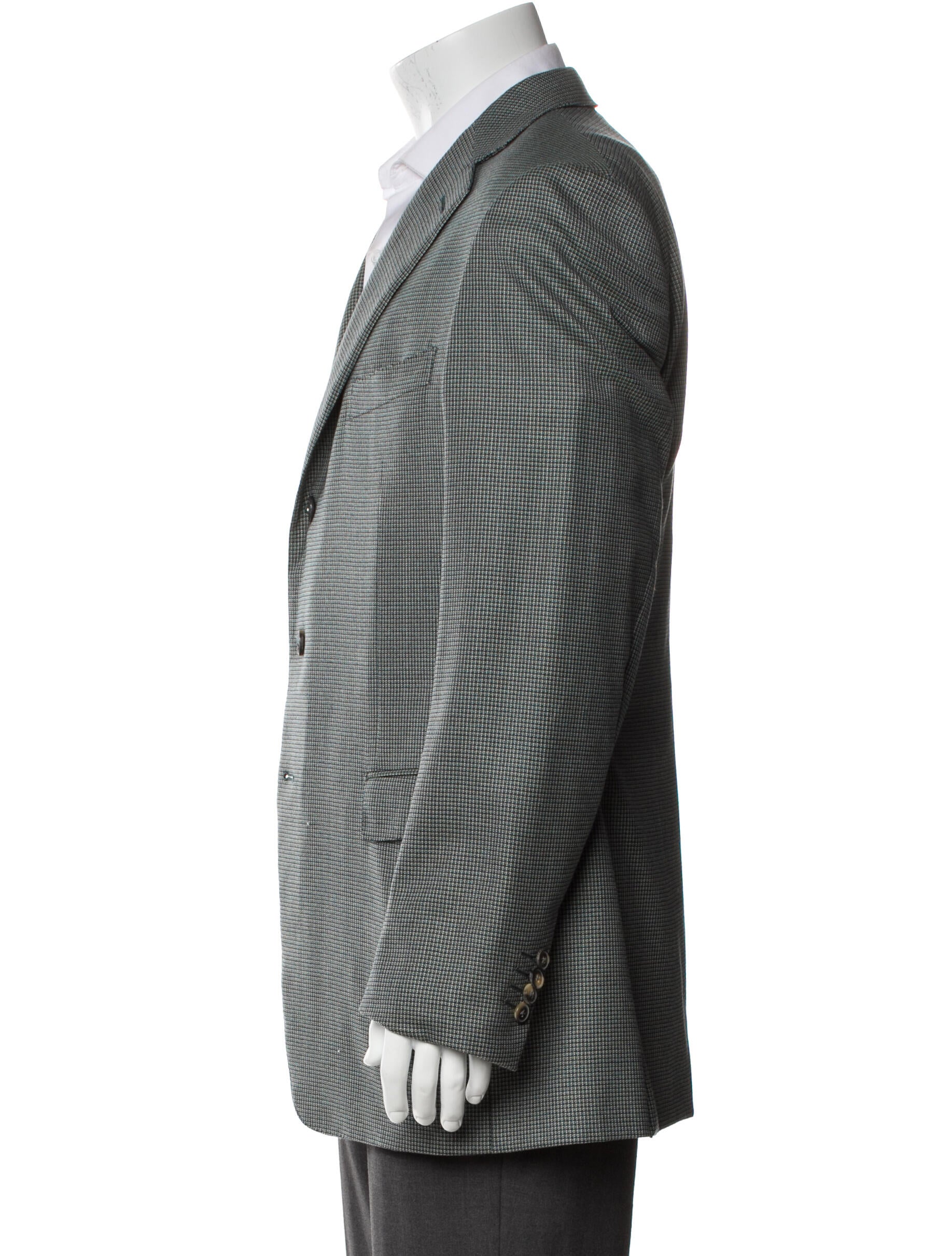 Ermenegildo Zegna Wool Plaid Print Blazer