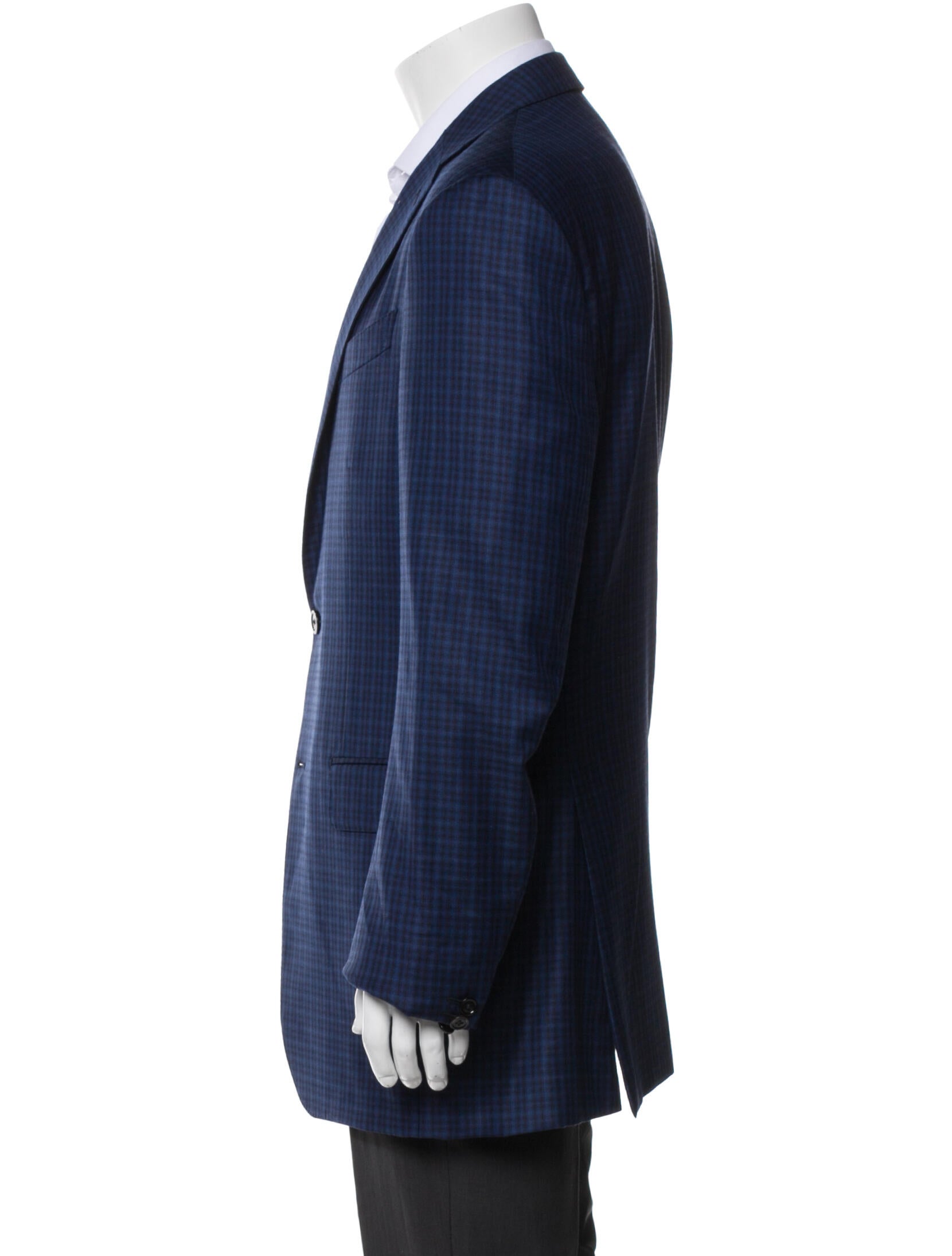 Ermenegildo Zegna Wool Plaid Print Blazer