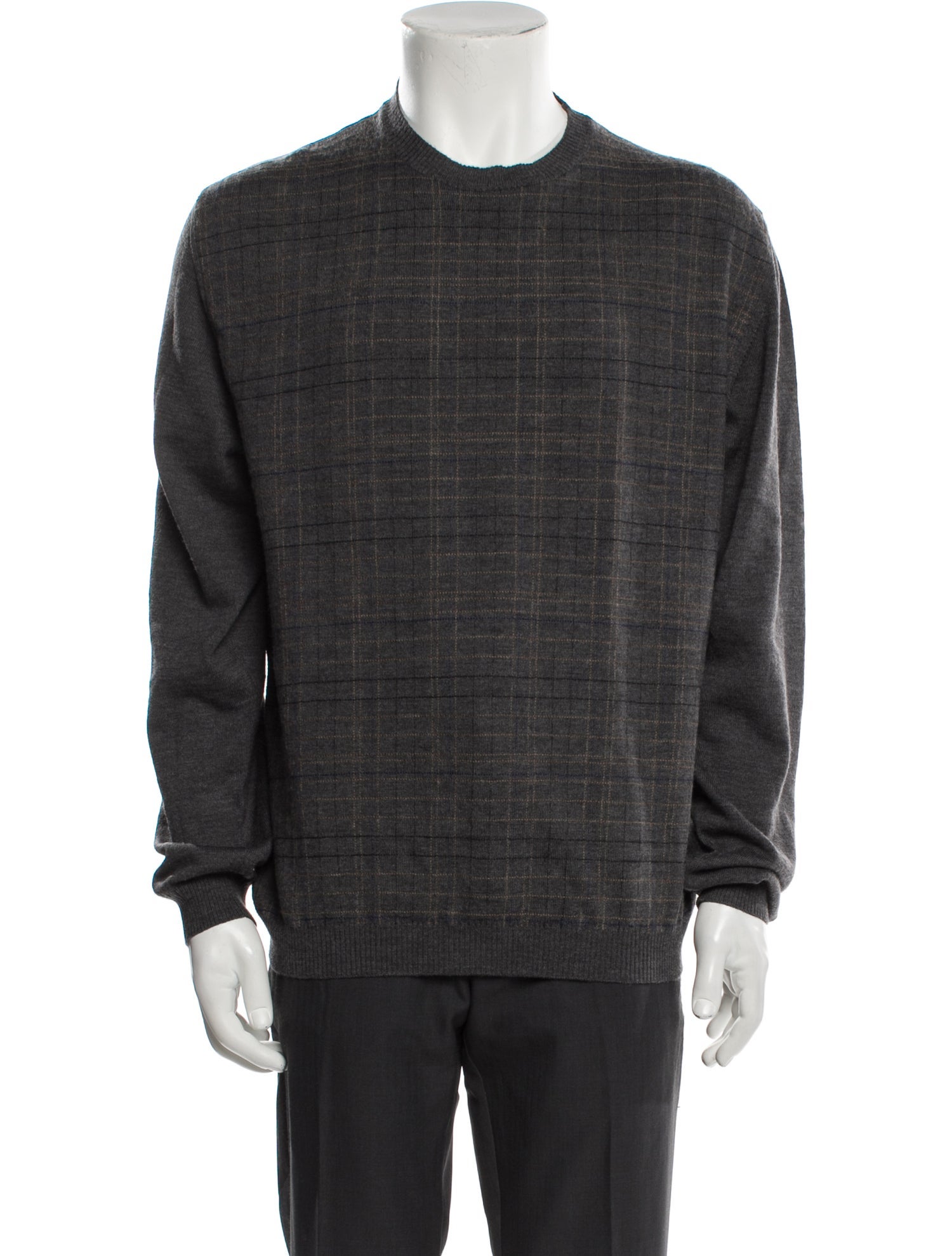 Ermenegildo Zegna Wool Plaid Print Pullover