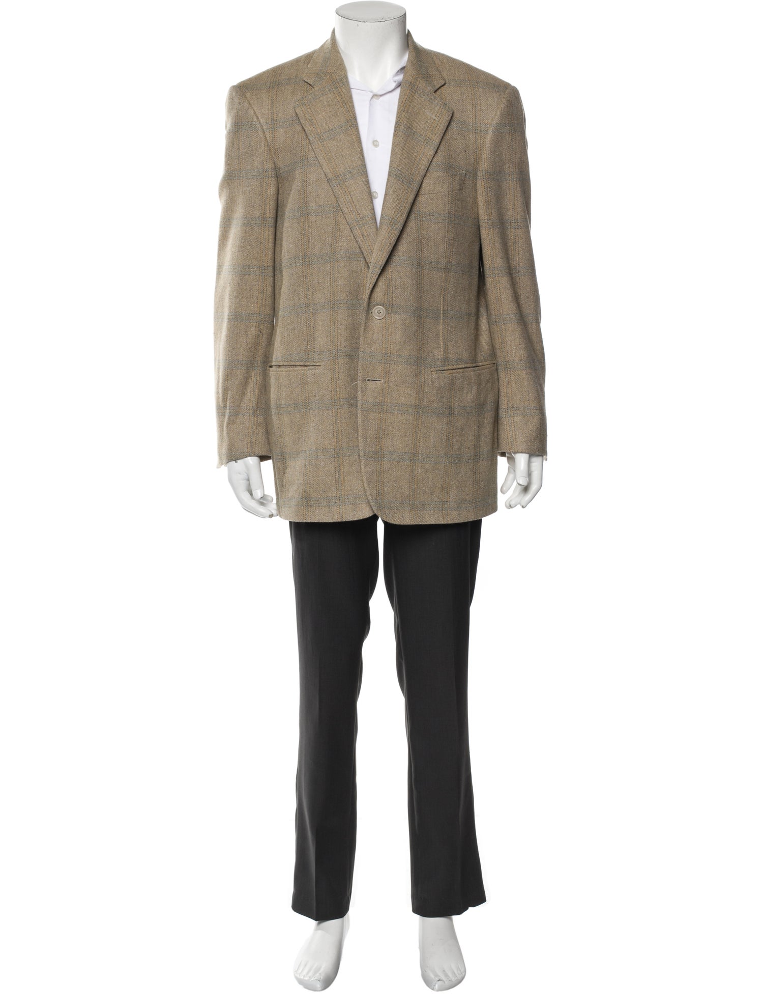 Ermenegildo Zegna Silk Plaid Print Blazer