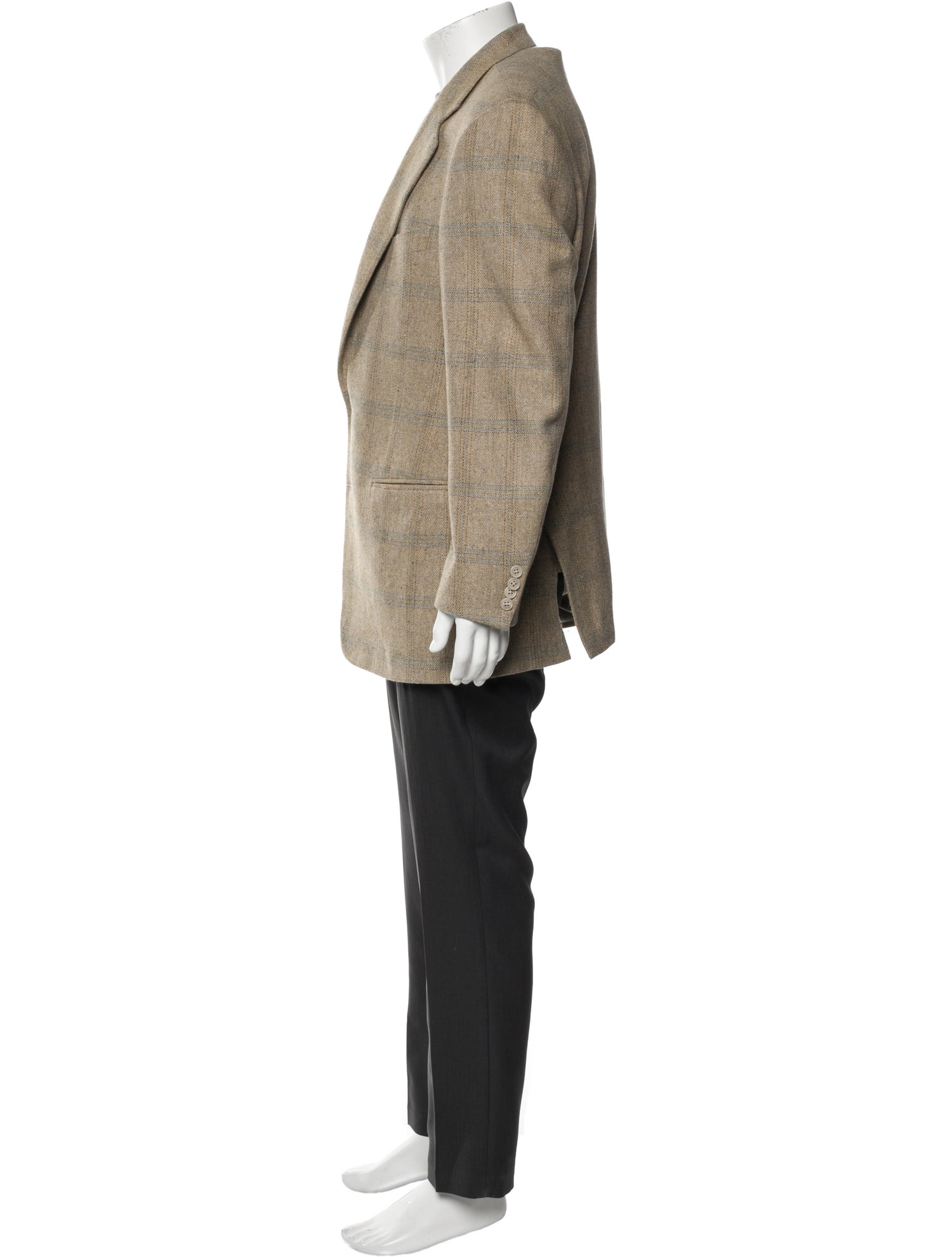 Ermenegildo Zegna Silk Plaid Print Blazer