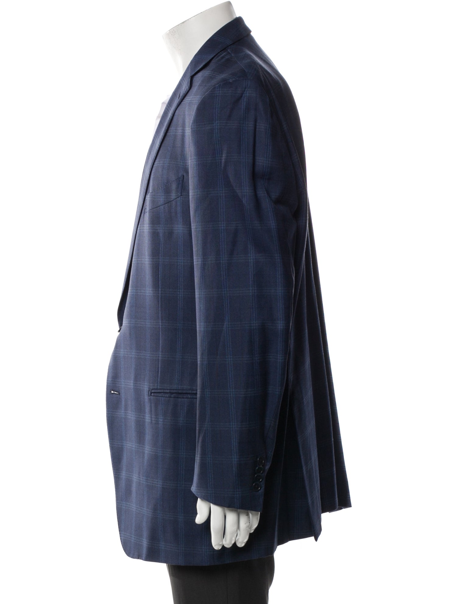 Ermenegildo Zegna Wool Plaid Print Blazer
