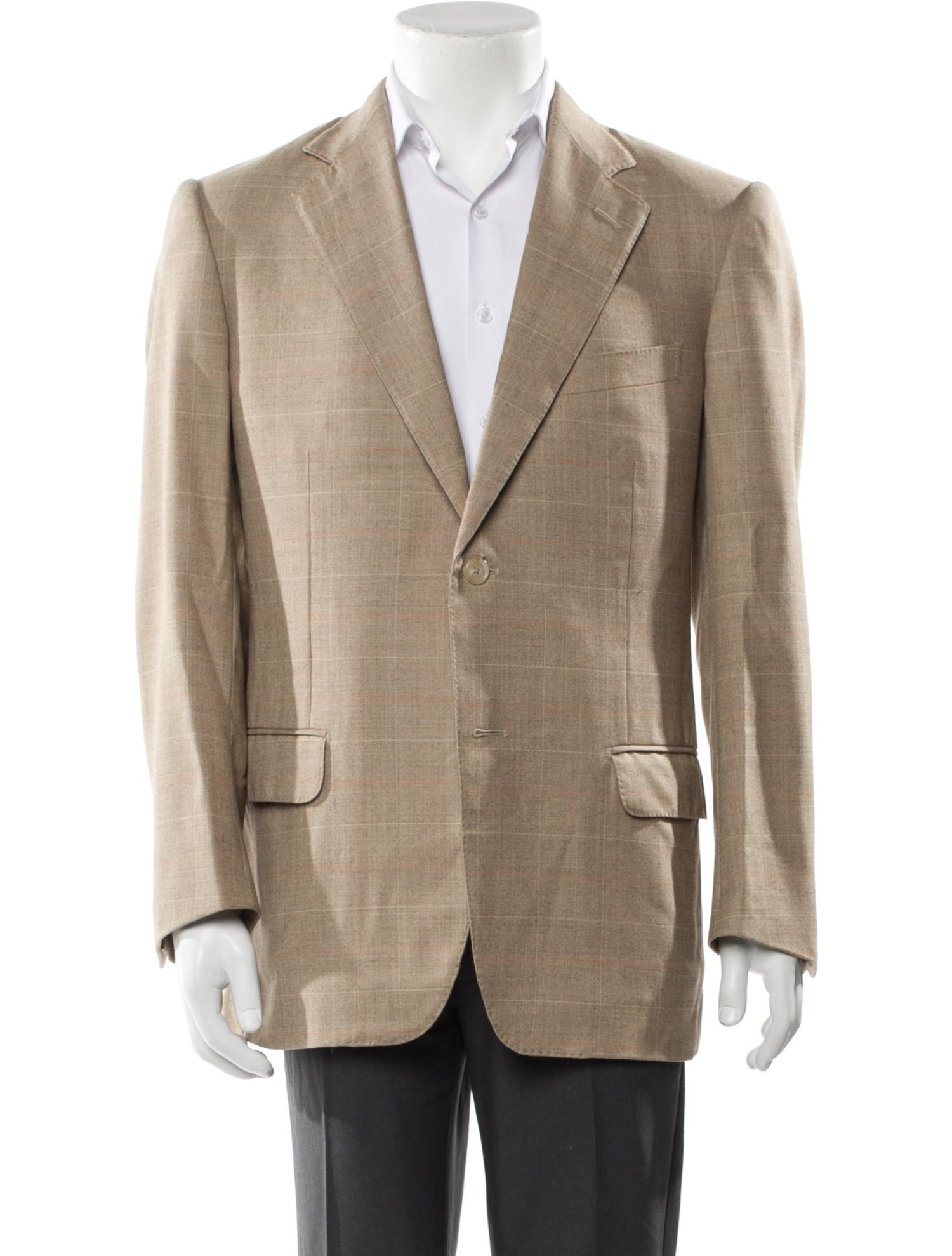 Ermenegildo Zegna Wool Plaid Print Blazer