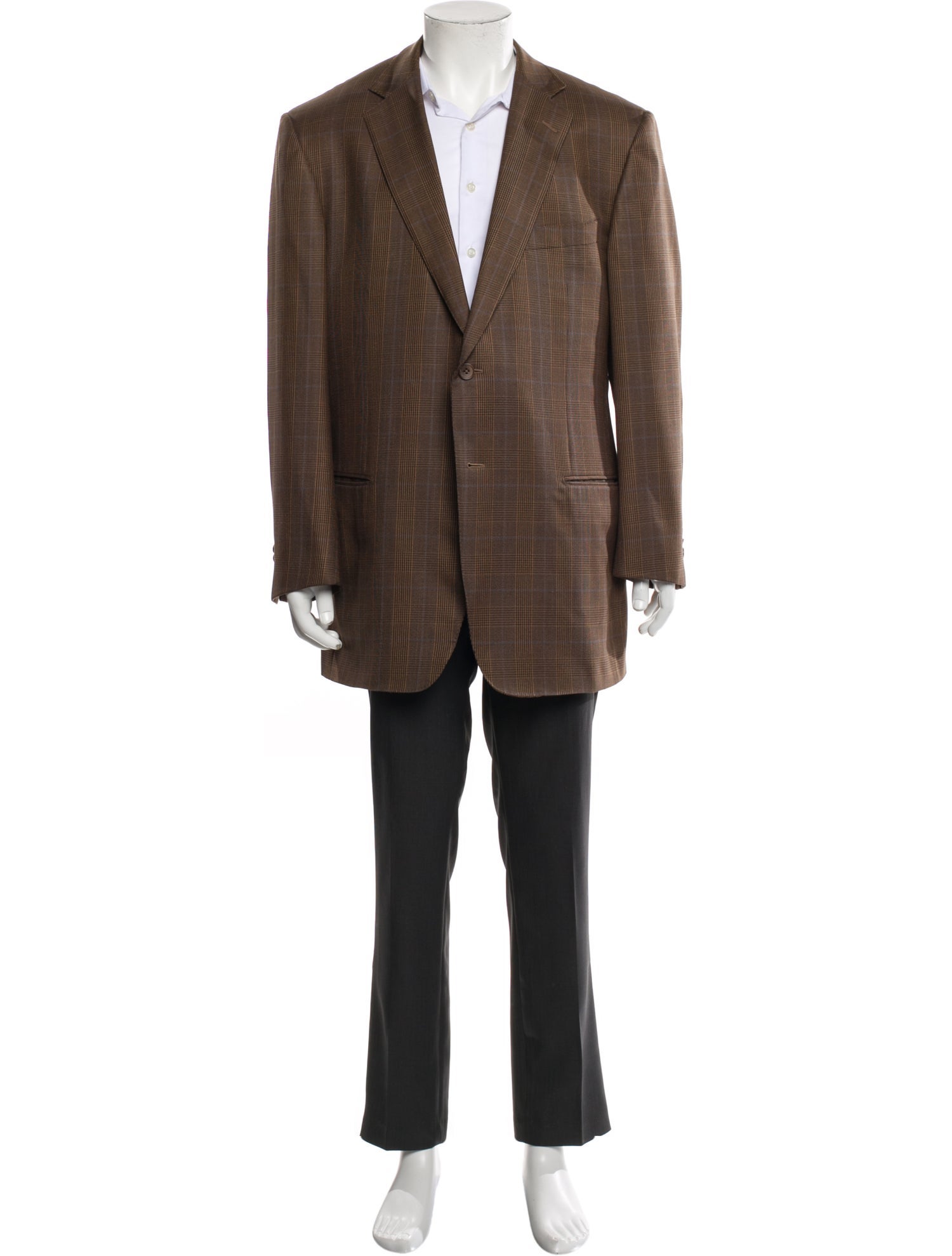 Ermenegildo Zegna Silk Plaid Print Blazer