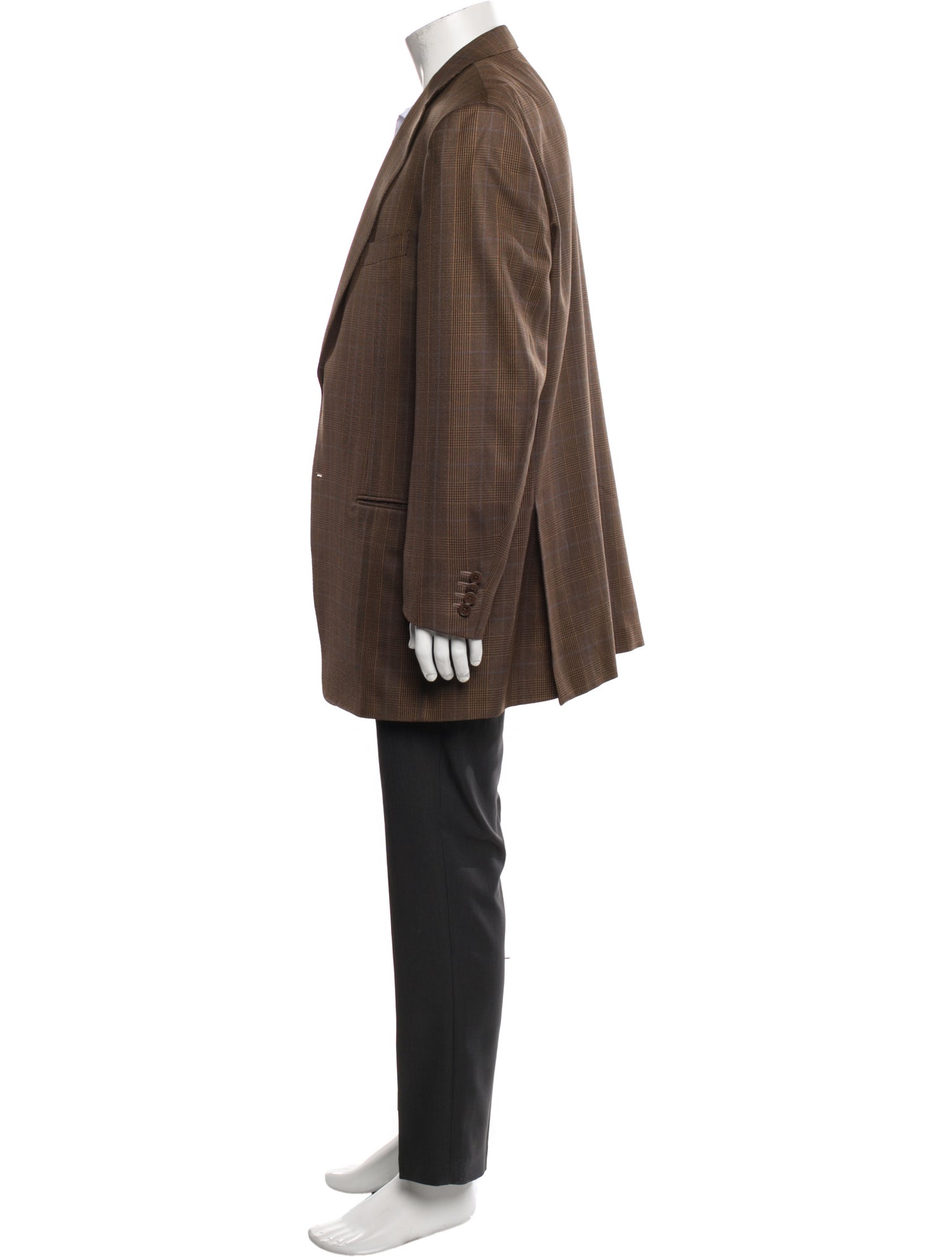 Ermenegildo Zegna Silk Plaid Print Blazer