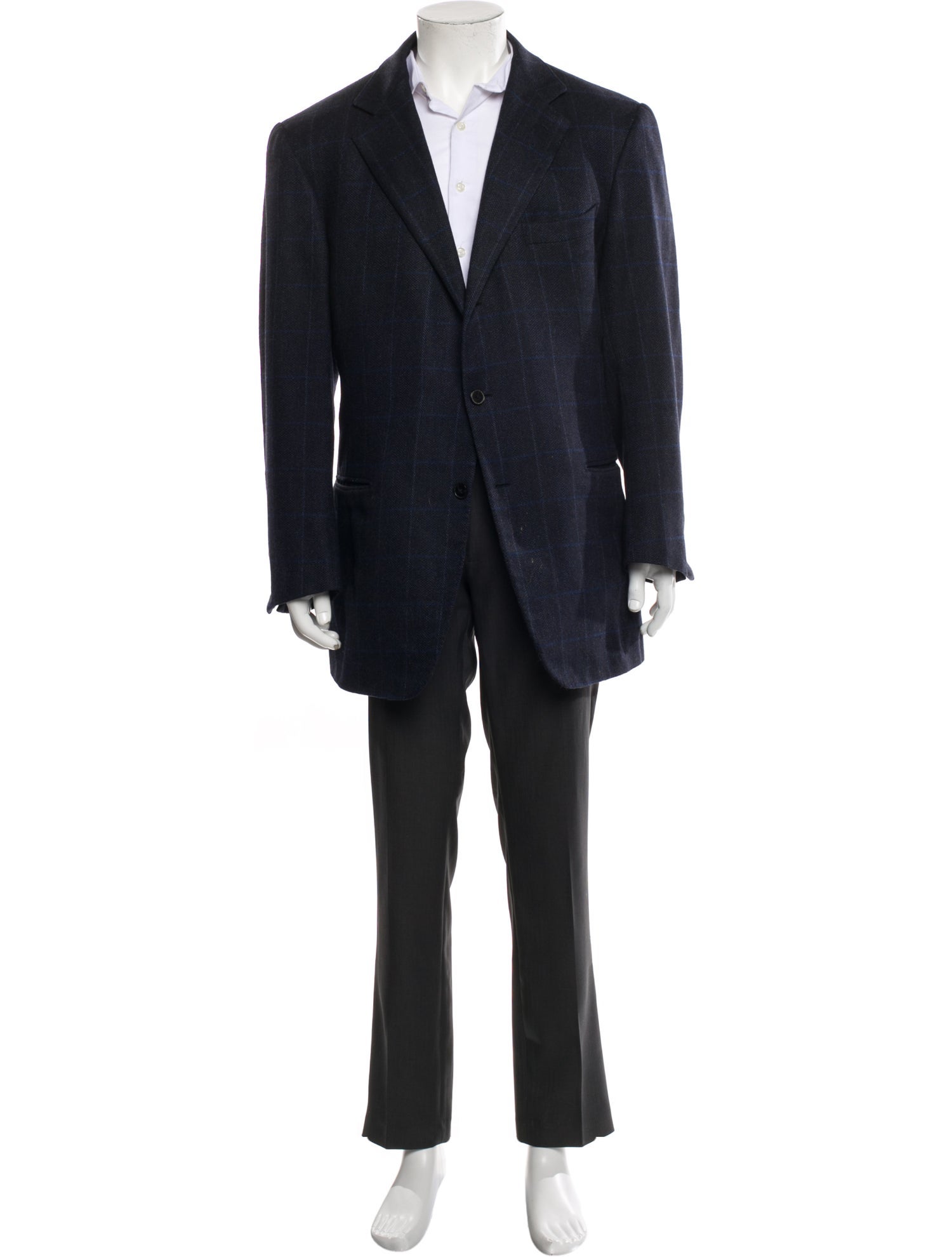 Ermenegildo Zegna Couture Cashmere Plaid Print Blazer