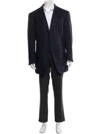 Ermenegildo Zegna Couture Cashmere Plaid Print Blazer