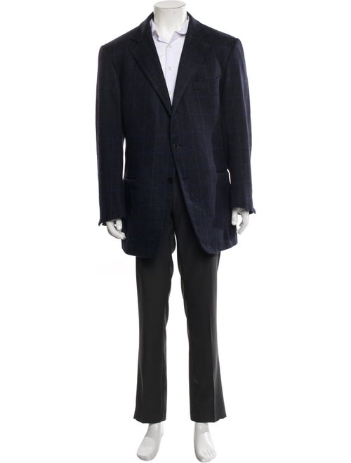 Ermenegildo Zegna Couture Cashmere Plaid Print Blazer
