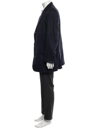 Ermenegildo Zegna Couture Cashmere Plaid Print Blazer
