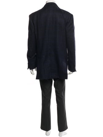 Ermenegildo Zegna Couture Cashmere Plaid Print Blazer