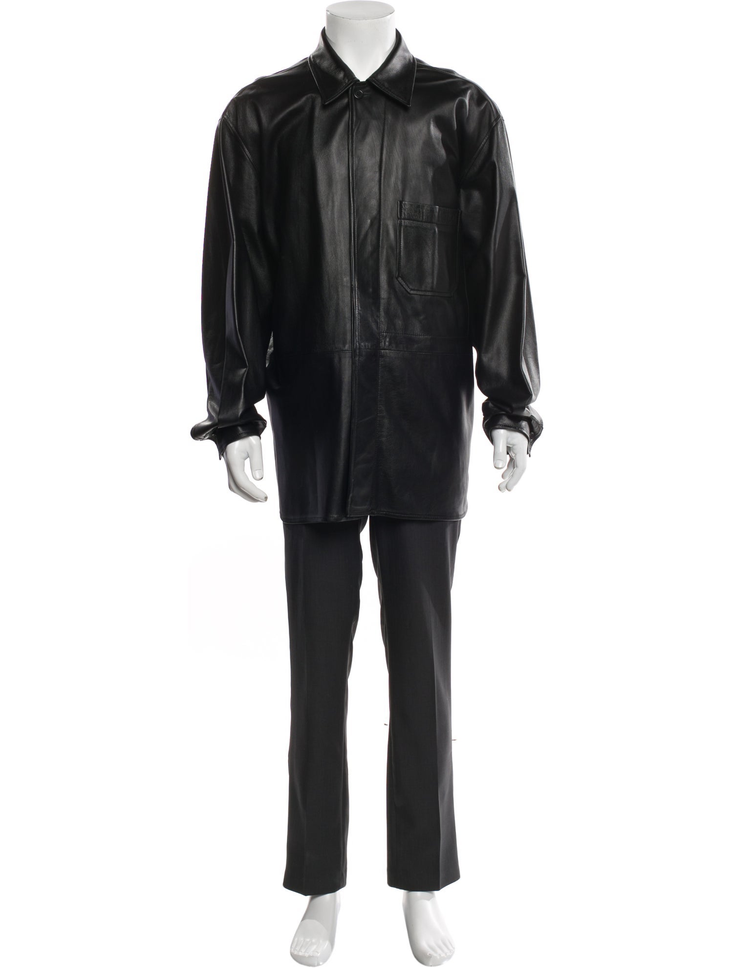 Ermenegildo Zegna Leather Overcoat