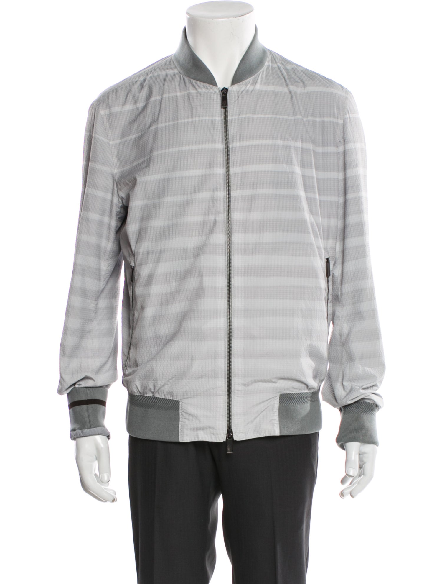 Ermenegildo Zegna Striped Bomber Jacket
