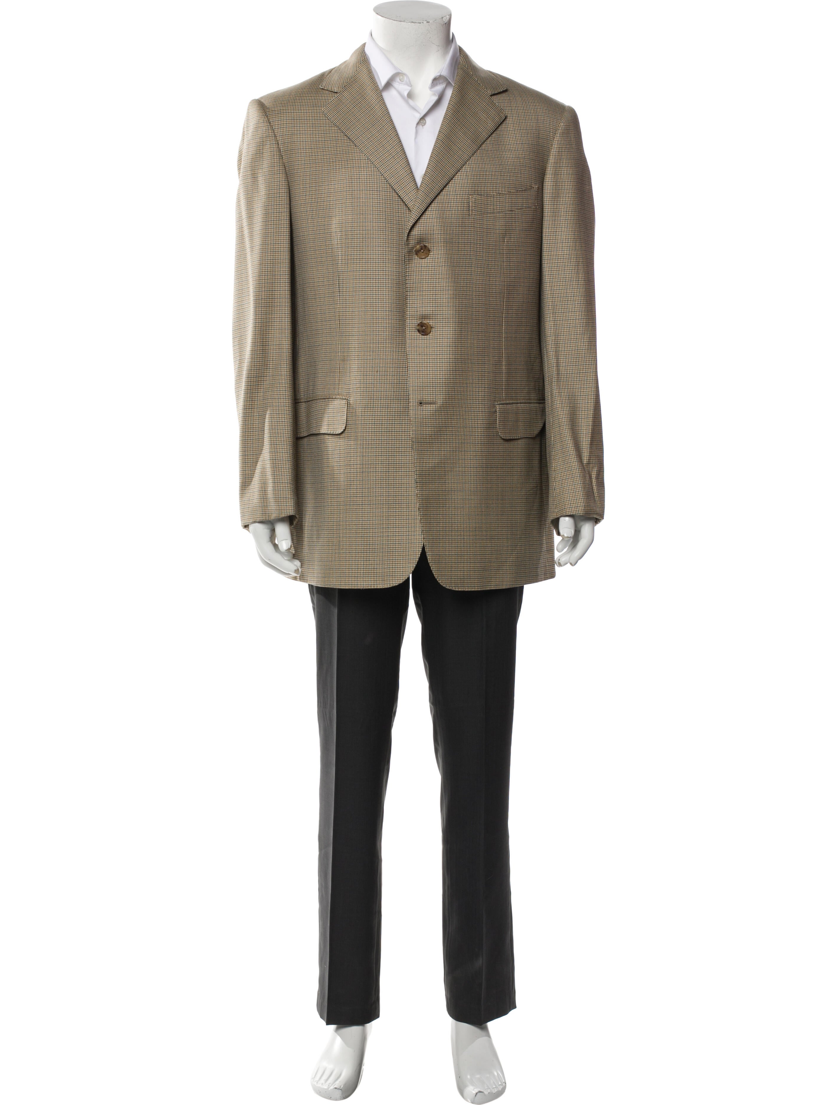 Ermenegildo Zegna Wool Houndstooth Print Overcoat