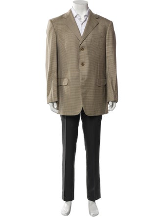 Ermenegildo Zegna Wool Houndstooth Print Overcoat
