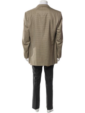 Ermenegildo Zegna Wool Houndstooth Print Overcoat