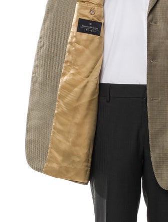 Ermenegildo Zegna Wool Houndstooth Print Overcoat