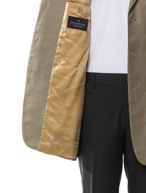 Ermenegildo Zegna Wool Houndstooth Print Overcoat