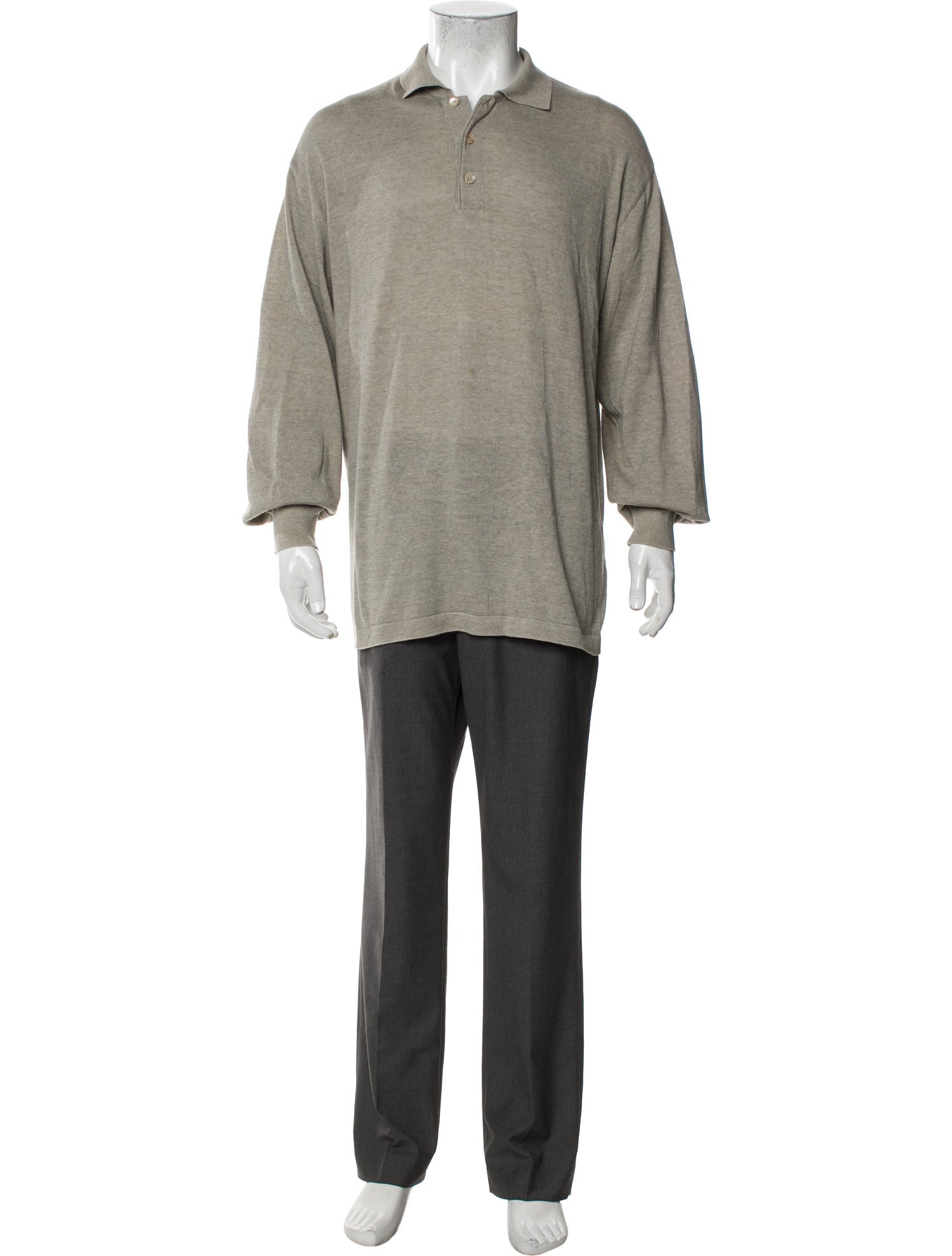 Ermenegildo Zegna Collar Long Sleeve Polo Sweater