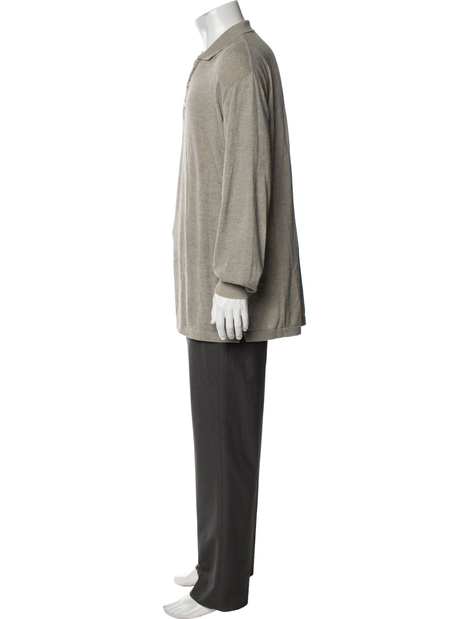 Ermenegildo Zegna Collar Long Sleeve Polo Sweater