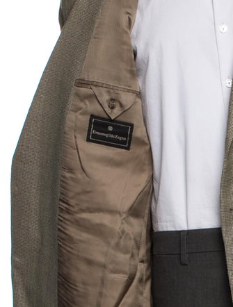 Ermenegildo Zegna Silk Houndstooth Print Blazer