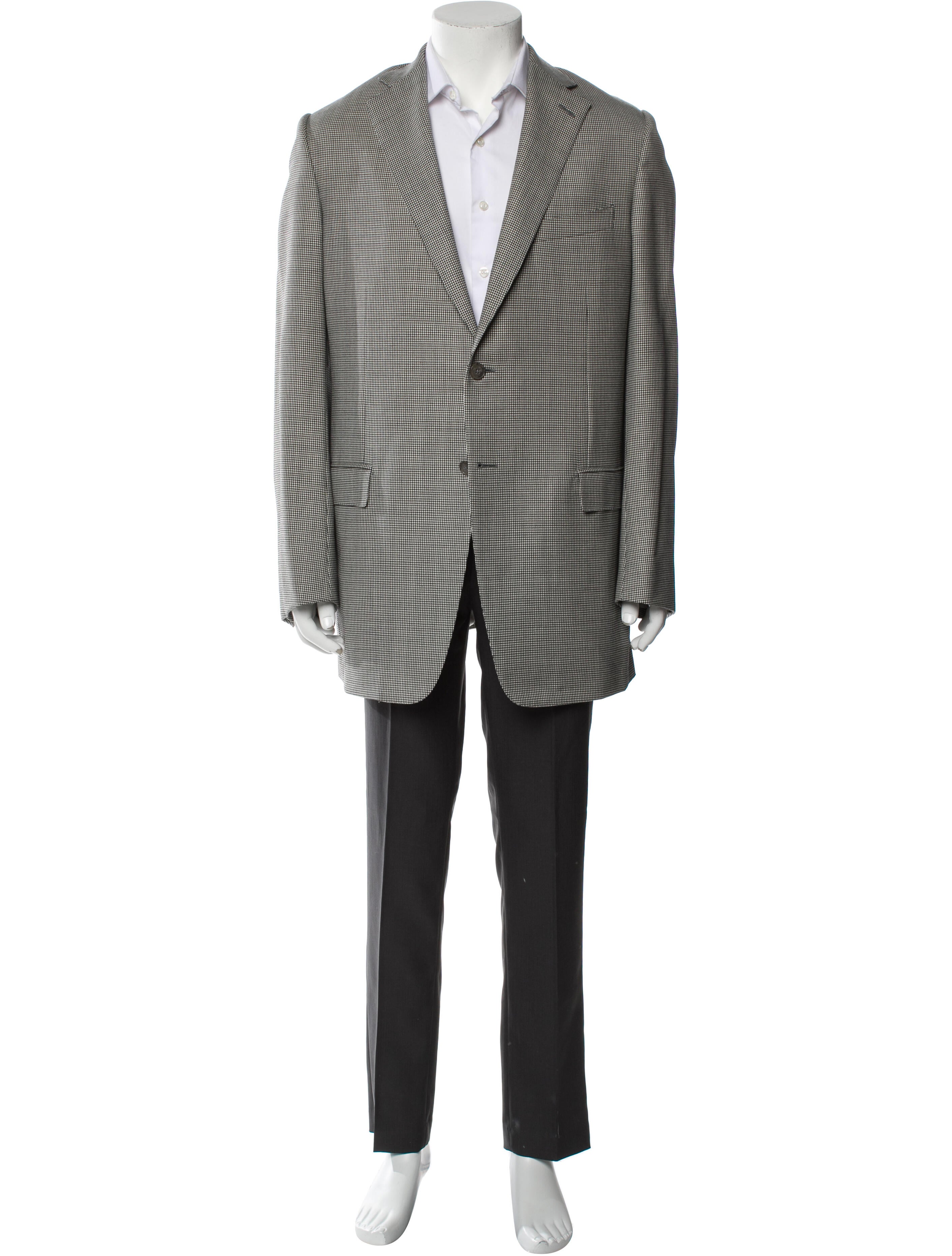 Ermenegildo Zegna Wool Plaid Print Blazer