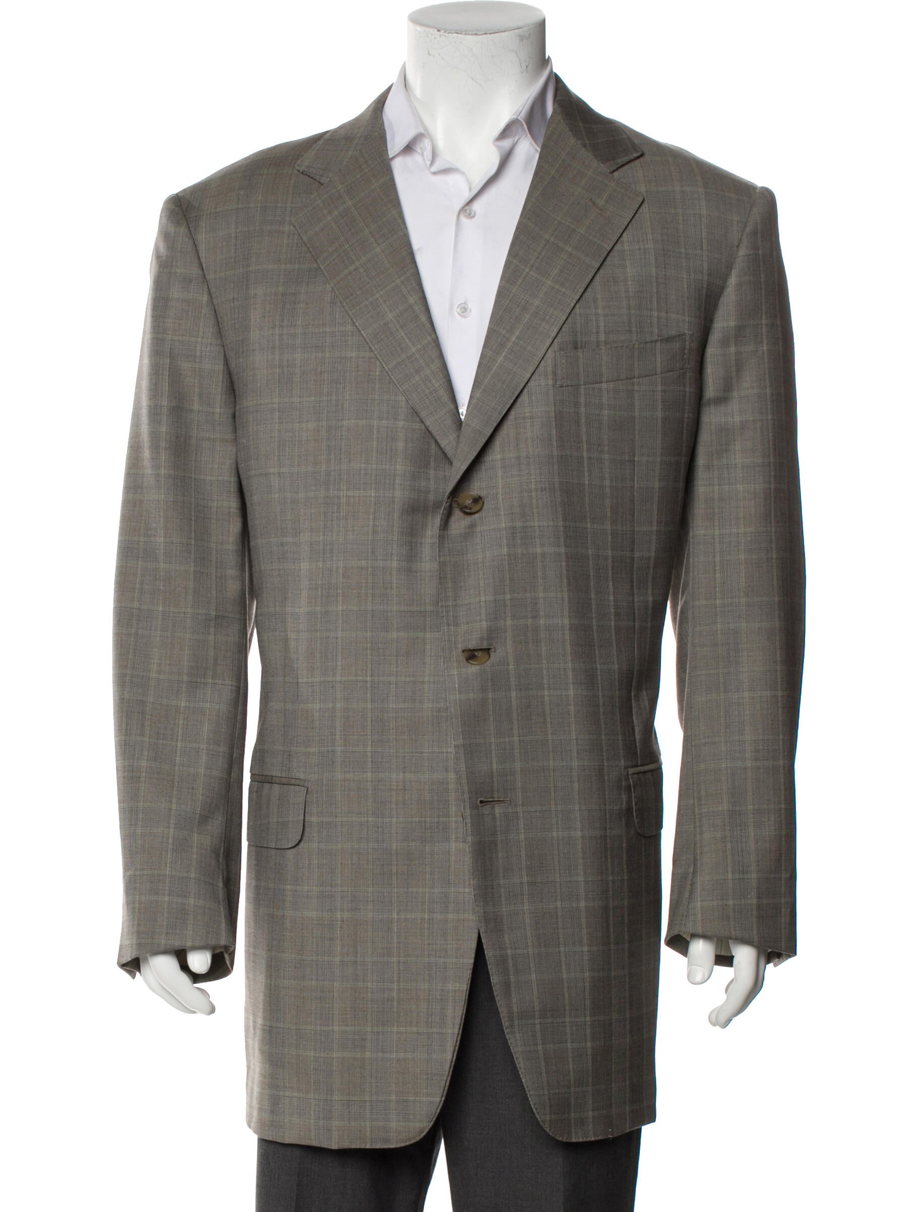 Ermenegildo Zegna Wool Plaid Print Sport Coat
