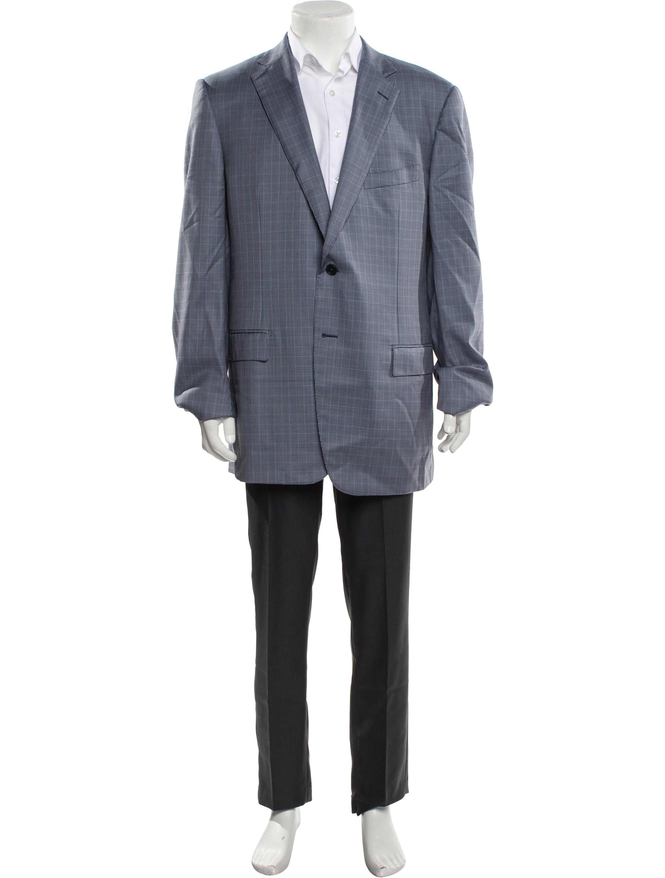 Ermenegildo Zegna Wool Plaid Print Blazer