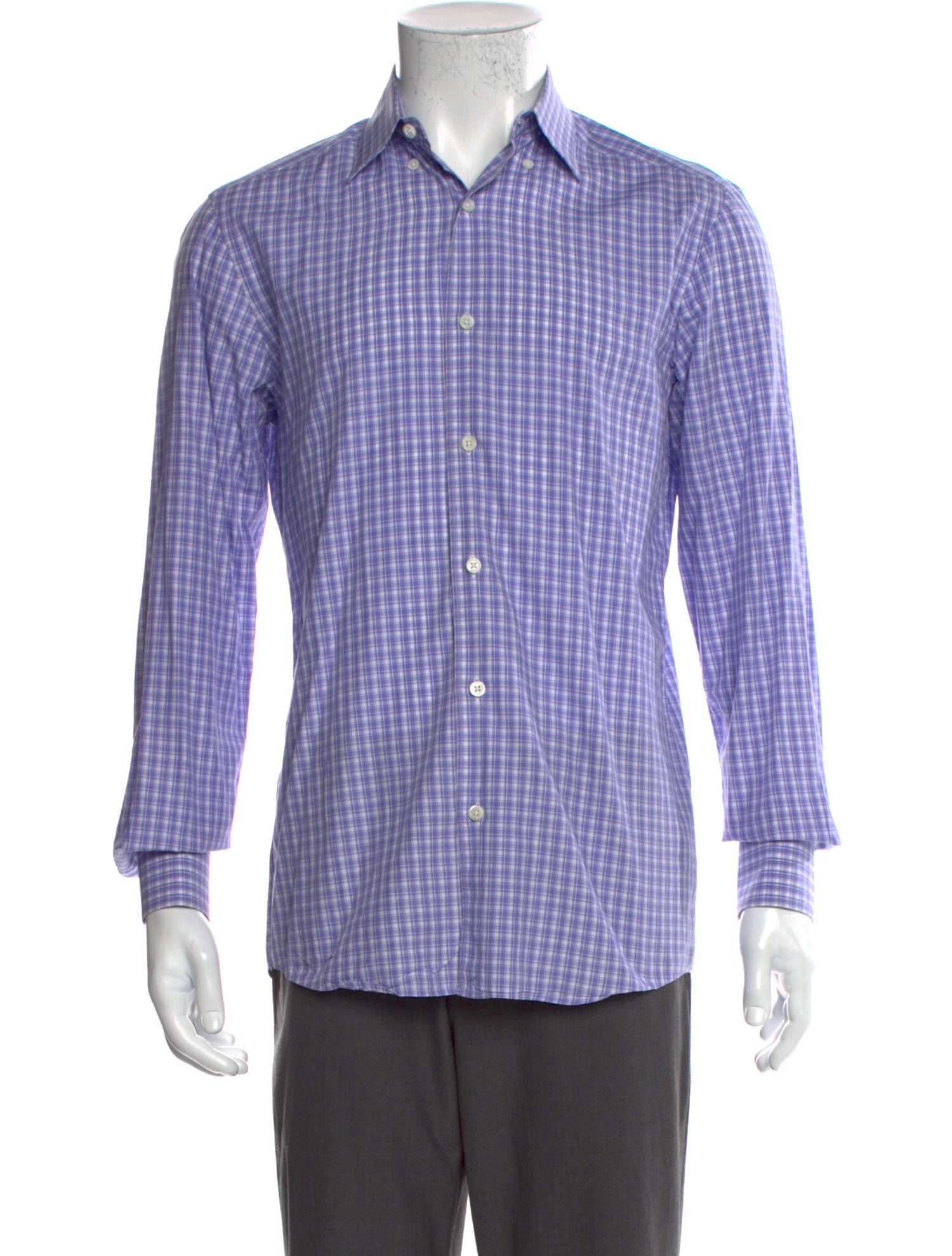 Ermenegildo Zegna Plaid Print Long Sleeve Dress Shirt