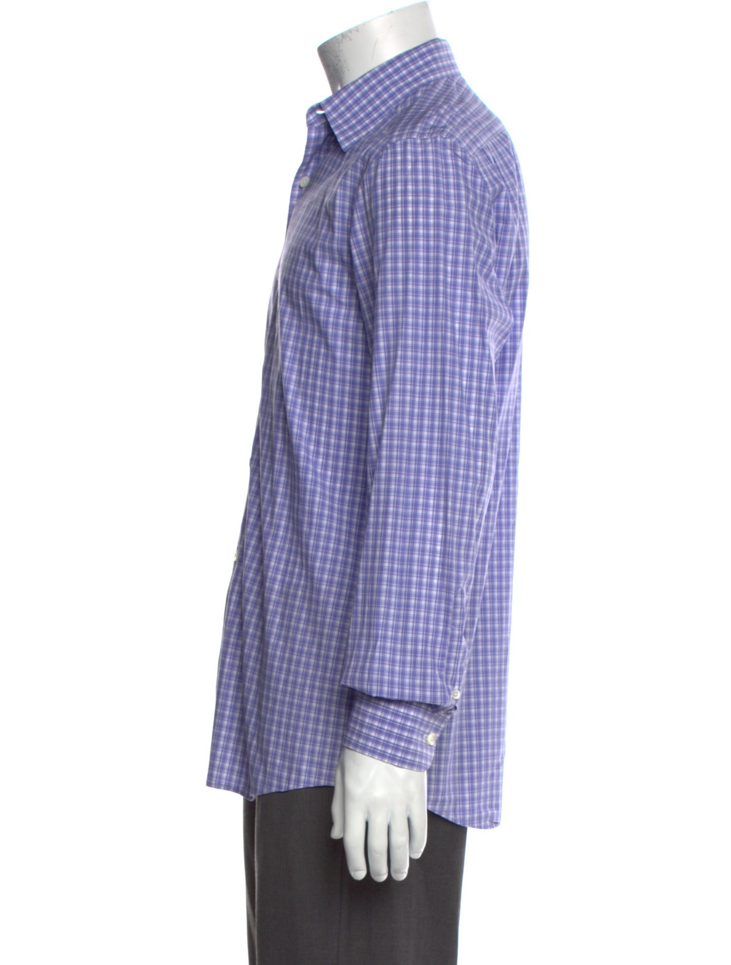 Ermenegildo Zegna Plaid Print Long Sleeve Dress Shirt