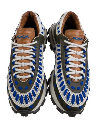 Ermenegildo Zegna Mesh Striped Athletic Sneakers