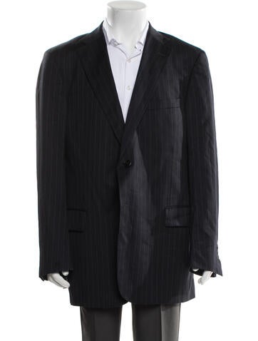Ermenegildo Zegna Suiting Wool Striped Blazer Us48, It58 | 4XL