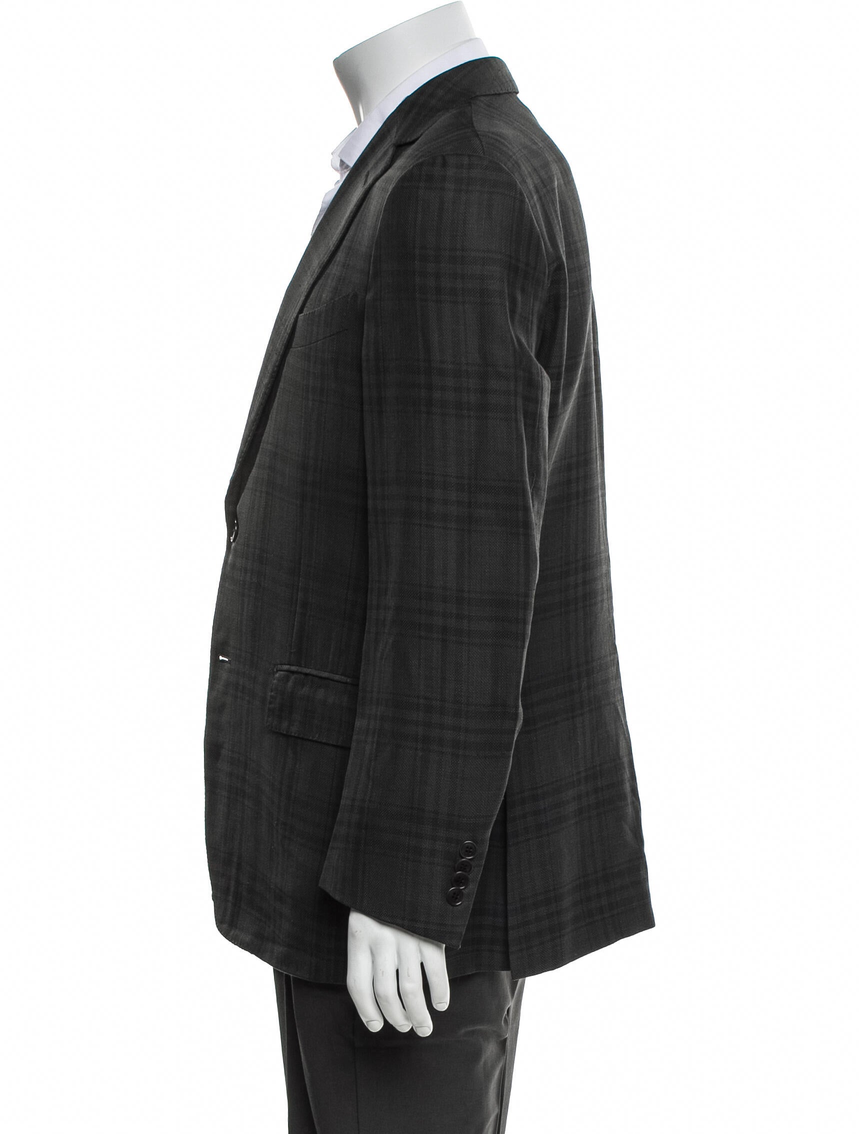 Ermenegildo Zegna Wool Plaid Print Blazer