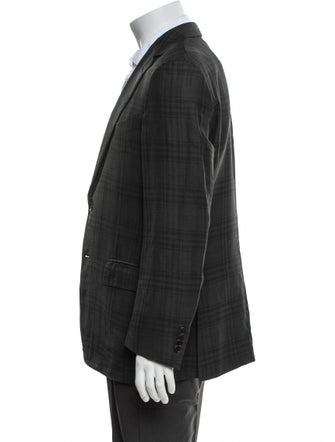 Ermenegildo Zegna Wool Plaid Print Blazer
