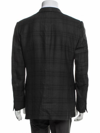 Ermenegildo Zegna Wool Plaid Print Blazer