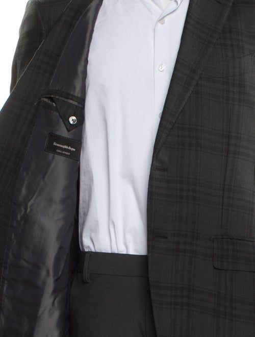 Ermenegildo Zegna Wool Plaid Print Blazer
