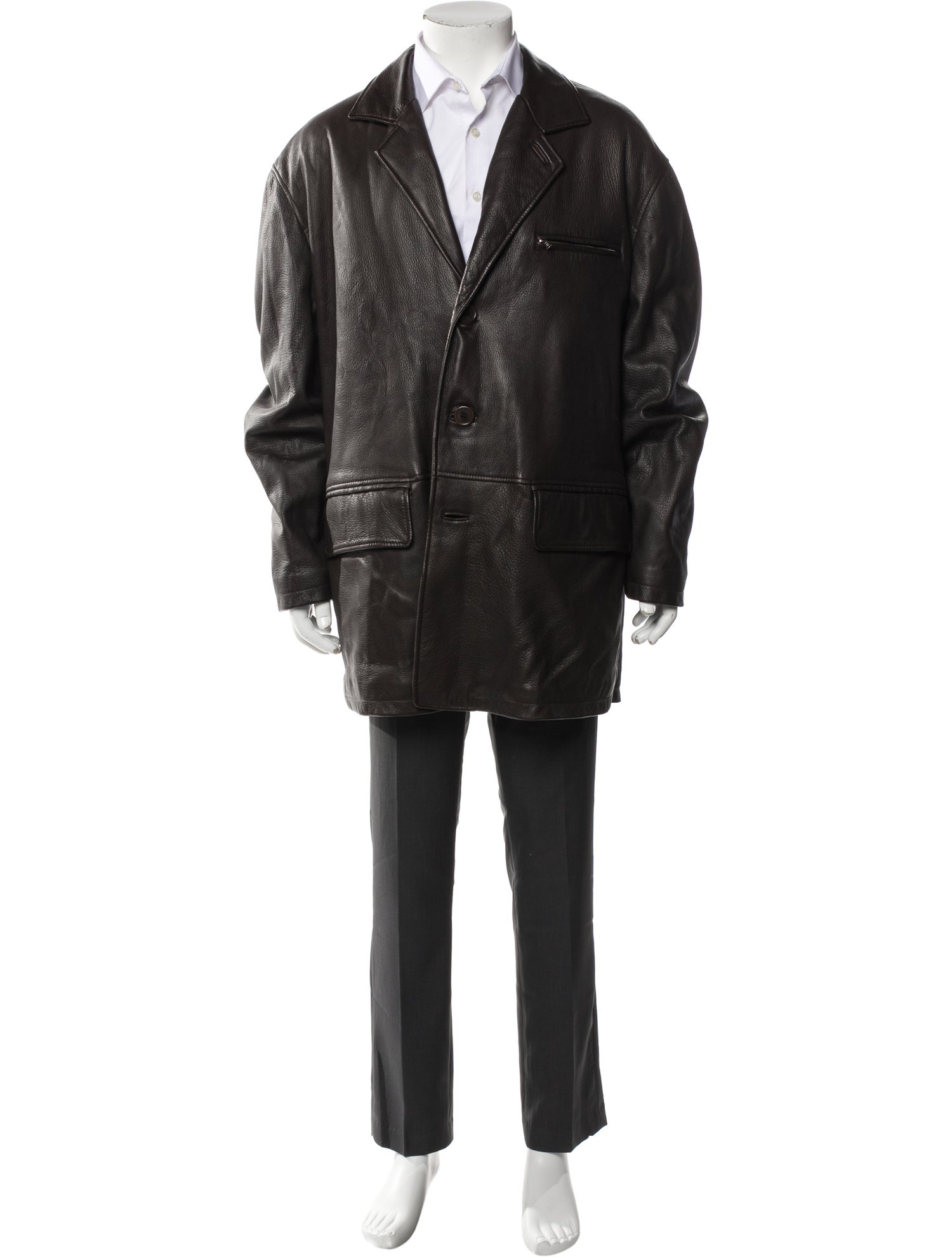 Ermenegildo Zegna Leather Overcoat