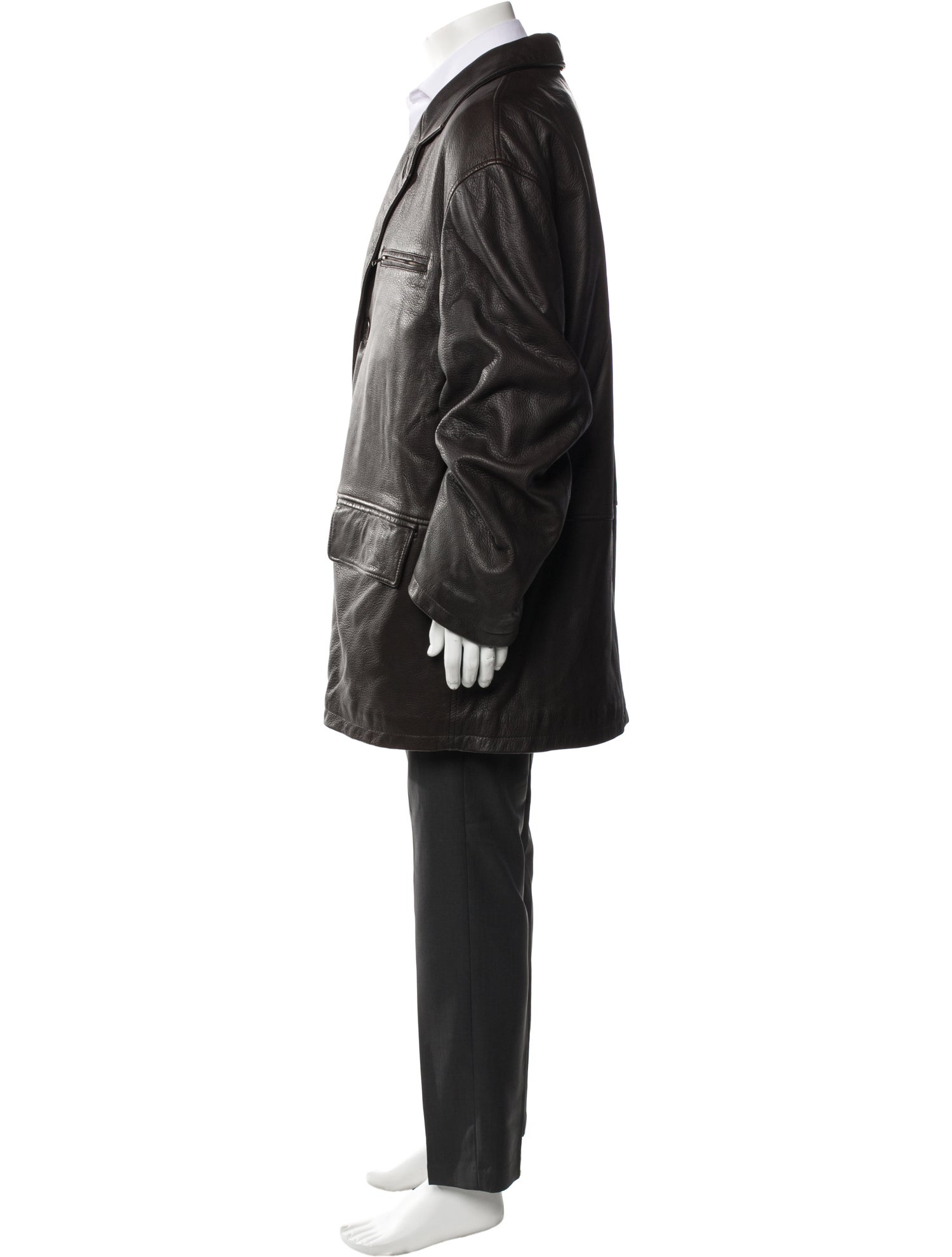 Ermenegildo Zegna Leather Overcoat