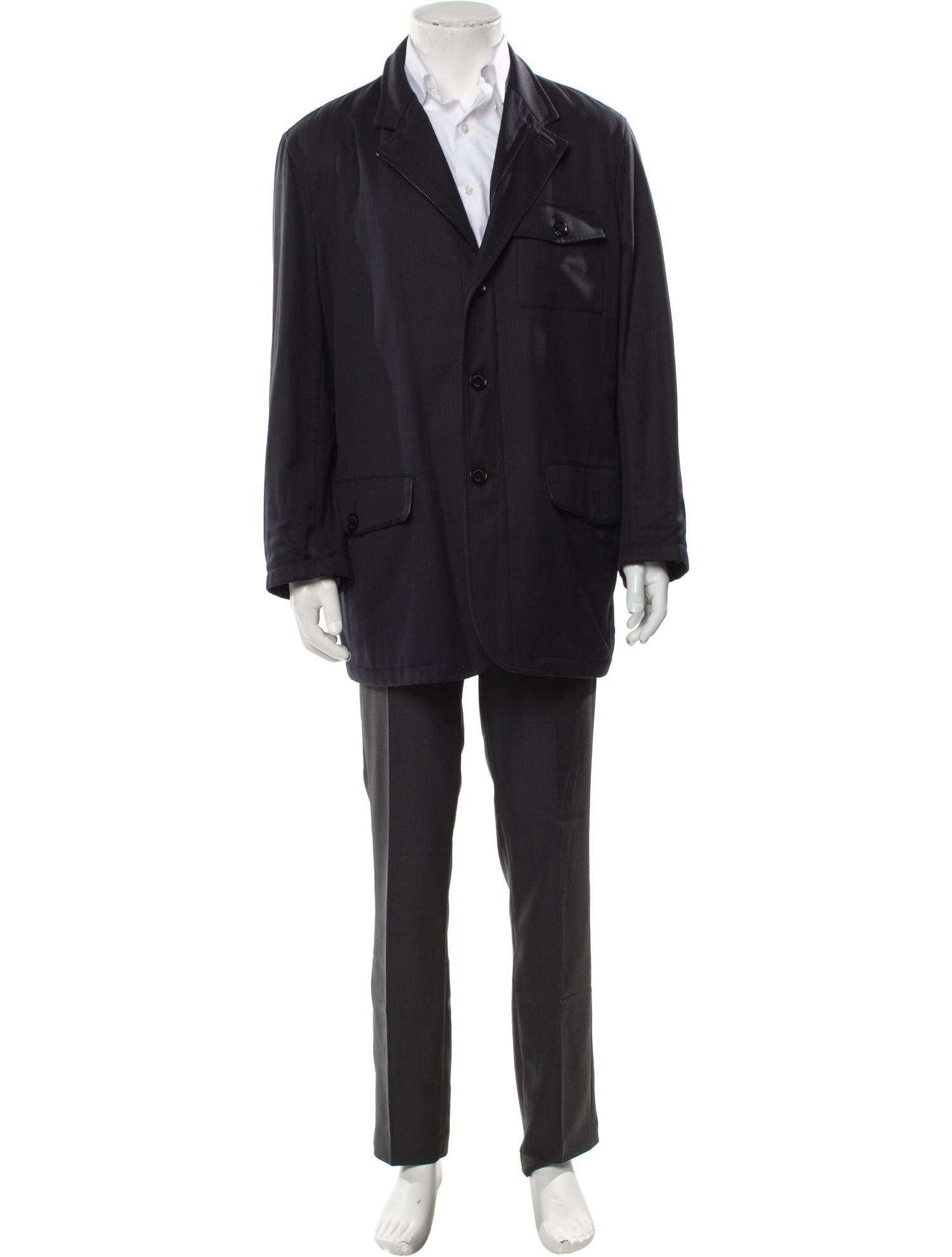 Ermenegildo Zegna Leather Overcoat