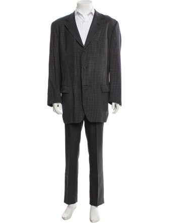 Ermenegildo Zegna Wool Plaid Print Blazer