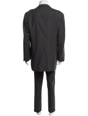 Ermenegildo Zegna Wool Plaid Print Blazer