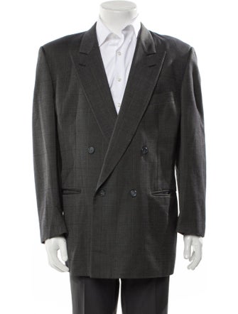 Ermenegildo Zegna Plaid Print Embroidered Accent Blazer