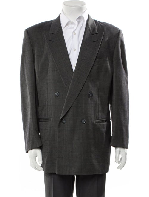 Ermenegildo Zegna Plaid Print Embroidered Accent Blazer