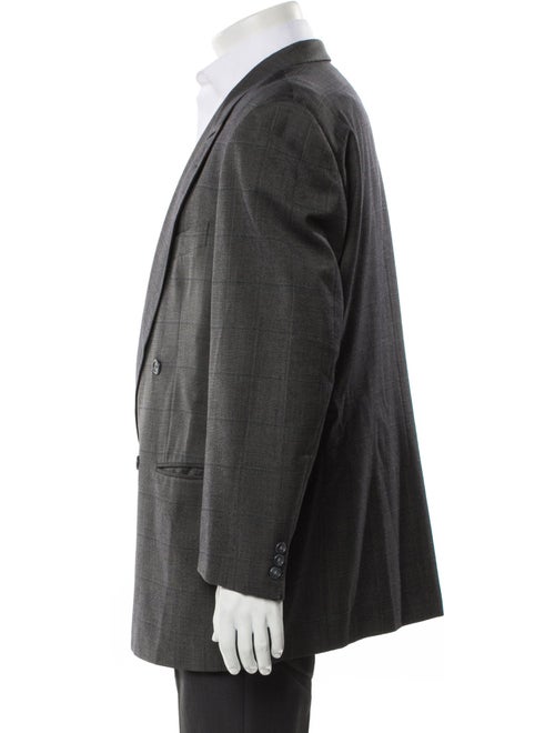 Ermenegildo Zegna Plaid Print Embroidered Accent Blazer