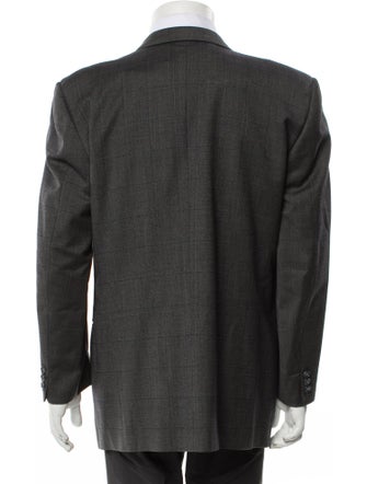 Ermenegildo Zegna Plaid Print Embroidered Accent Blazer
