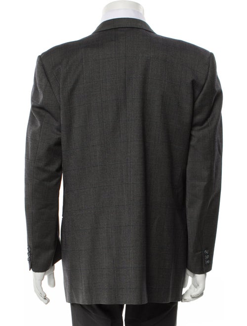 Ermenegildo Zegna Plaid Print Embroidered Accent Blazer