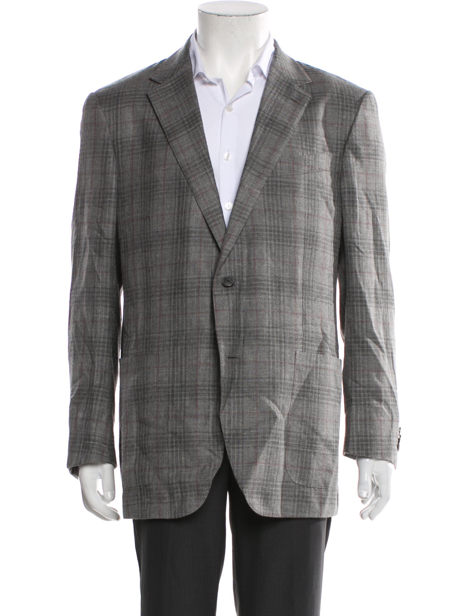 Ermenegildo Zegna Cashmere Plaid Print Blazer
