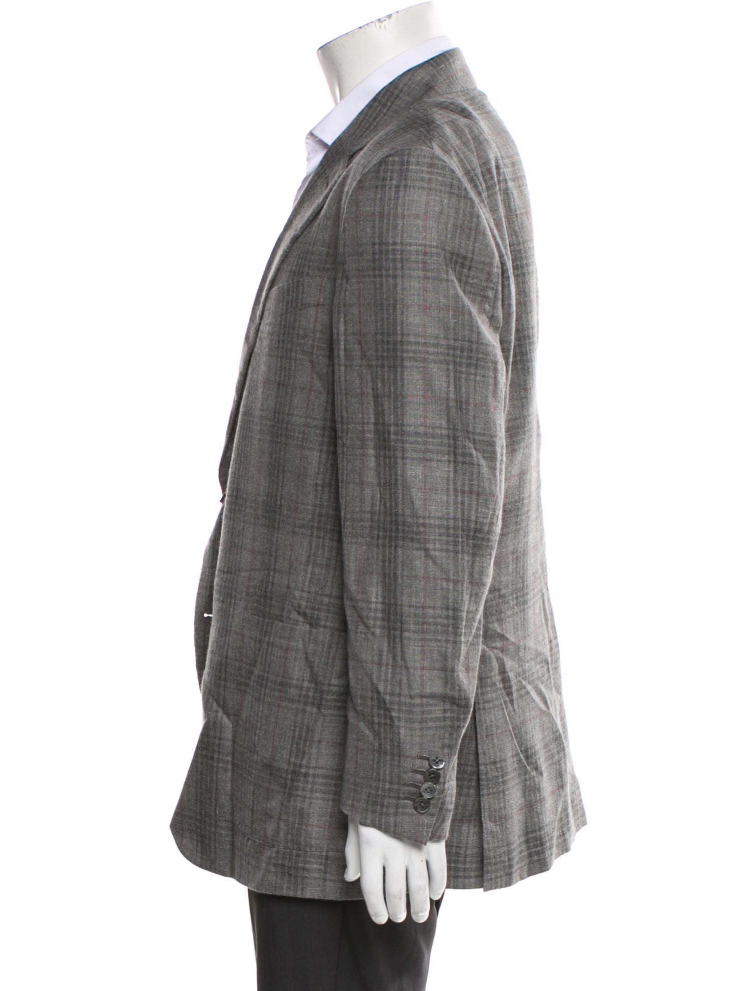 Ermenegildo Zegna Cashmere Plaid Print Blazer